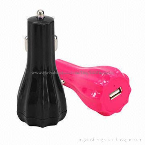 USB Car Charger for iPad Mini with Dual-USB Ports, 5V DC/2A Output, Made of ABS Material Shell